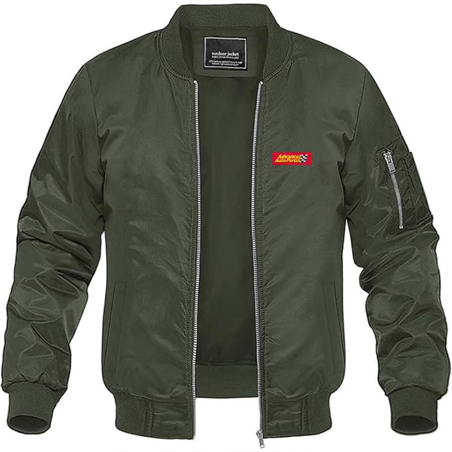 Men's Advance Auto Parts Logo Lightweight Bomber Jacket Windbreaker Softshell Varsity Jacket Coat