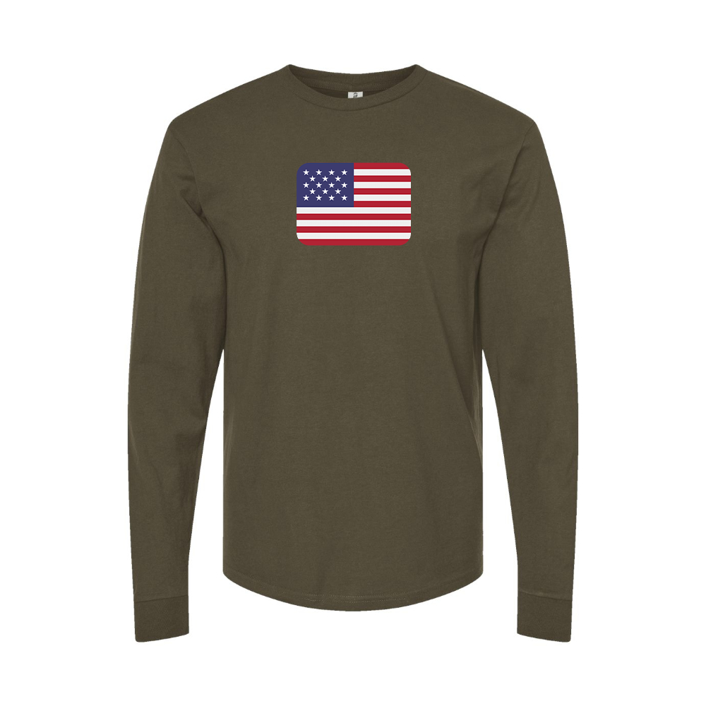 Men's American-Flag-Emoji Long Sleeve T-Shirt