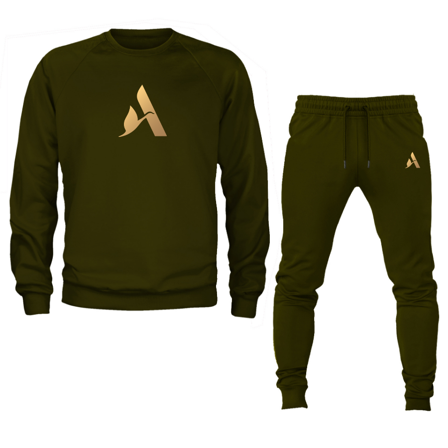 Men's Accor Golden Logo Crewneck Sweatshirt Joggers Suit