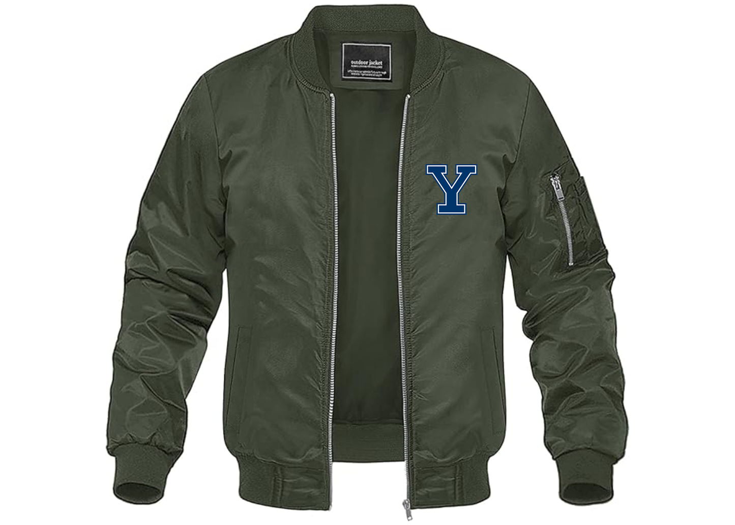 Men's Yale Bulldogs Lightweight Bomber Jacket Windbreaker Softshell Varsity Jacket Coat