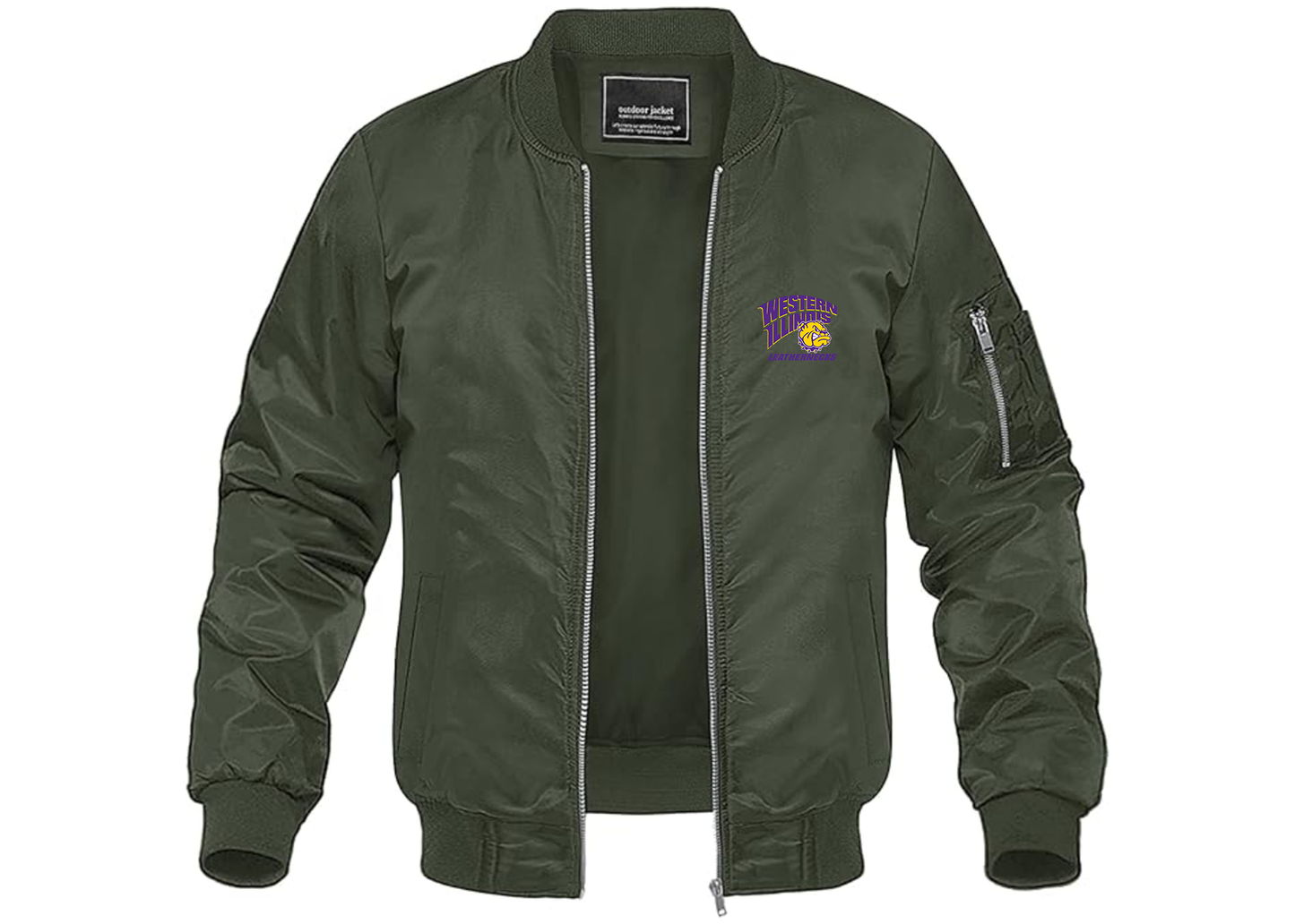 Men's Western Illinois Leathernecks Lightweight Bomber Jacket Windbreaker Softshell Varsity Jacket Coat