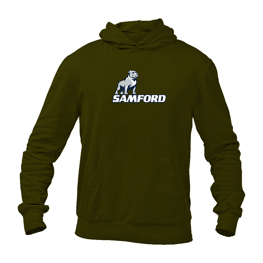 Men's Samford Bulldogs Logo Gildan Heavy Blend Hooded Sweatshirt