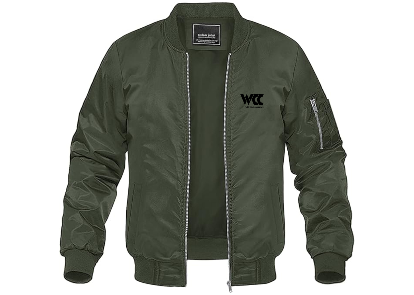Men's West Coast Conference Lightweight Bomber Jacket Windbreaker Softshell Varsity Jacket Coat