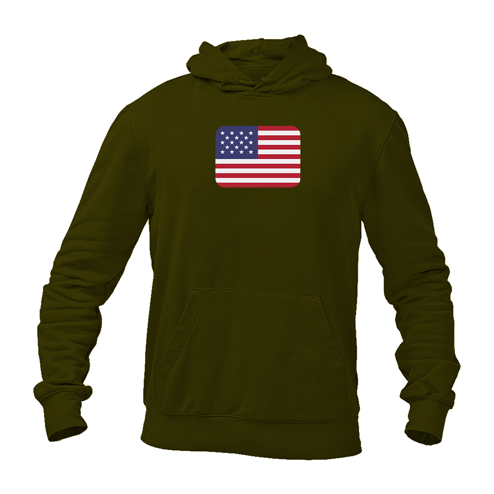 Men's American-Flag-Emoji Pullover Hoodie