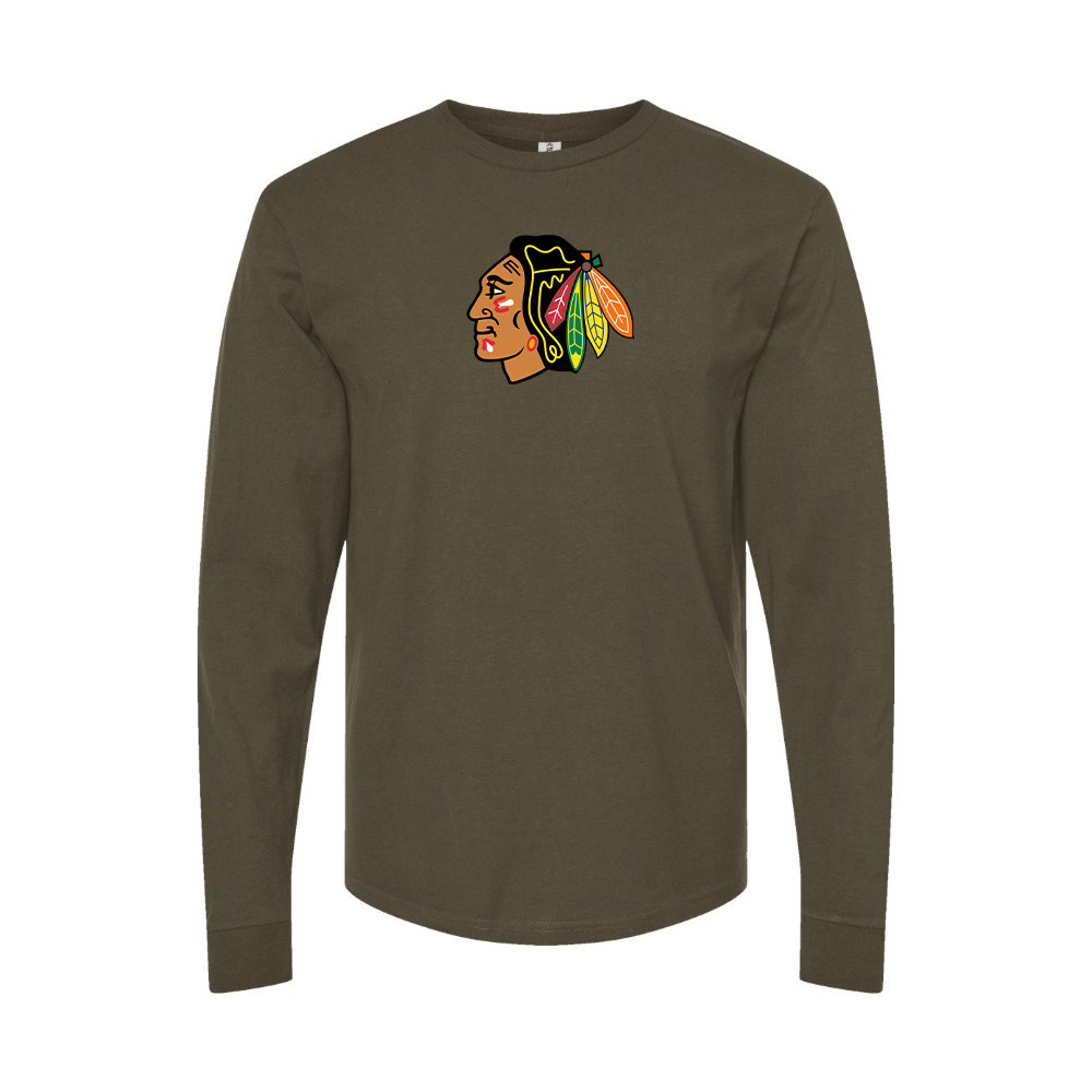 Men's Blackhawks Logo Long Sleeve T-Shirt