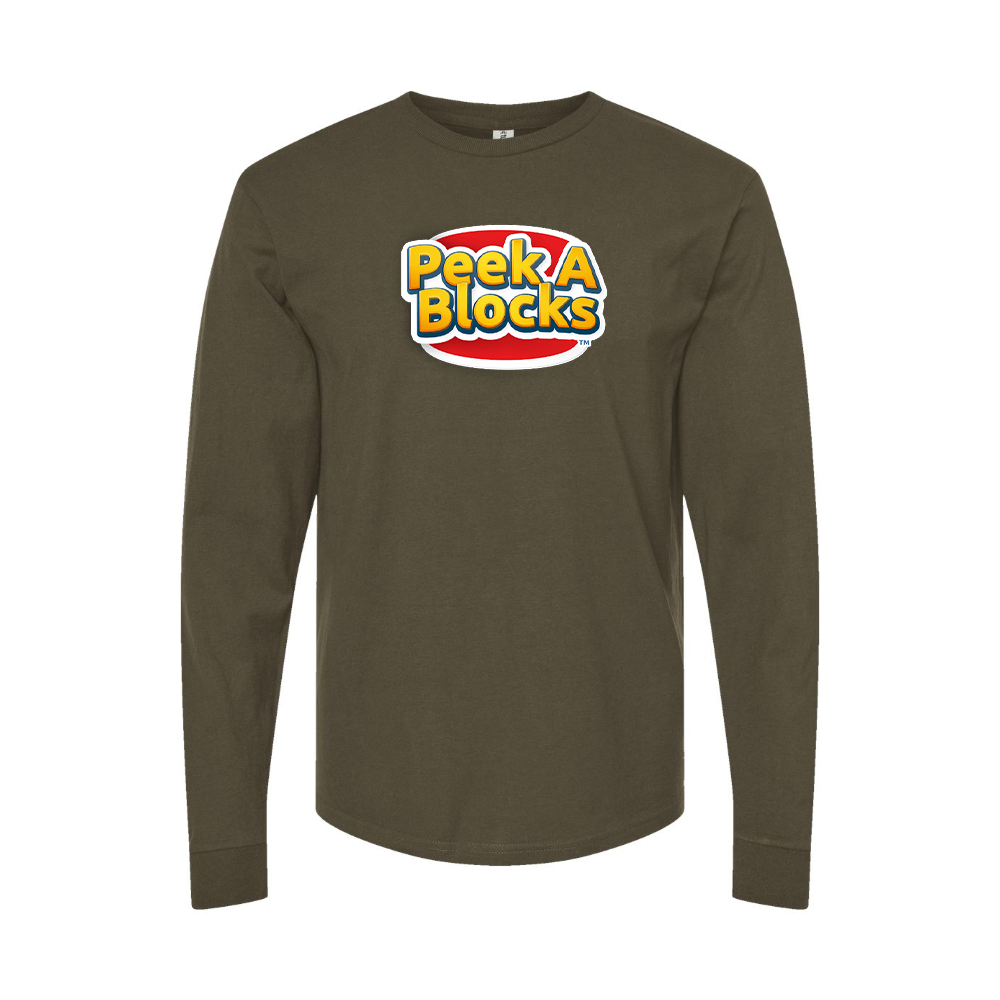 Men's Peek A Blocks Logo Long Sleeve T-Shirt