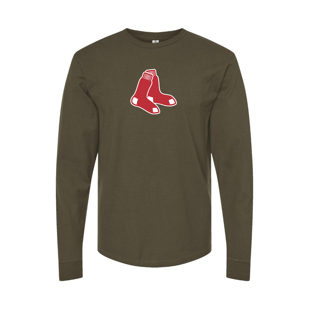 Men's Long Boston Red Sox Logo Sleeve T-Shirt