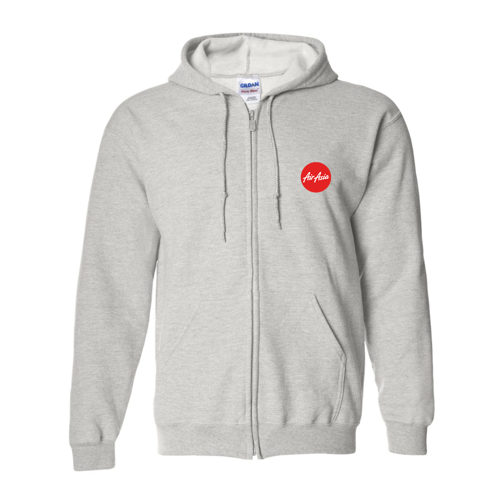Men's Air Asia Logo Gildan Heavy Blend Full Zip Hooded Sweatshirt