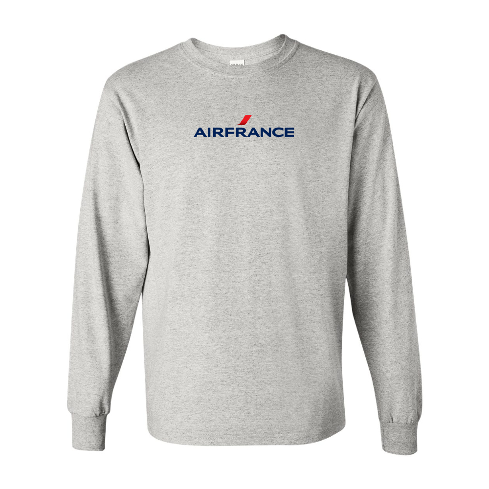 Men's Air France Logo Gildan Heavy Cotton Long Sleeve T-Shirt