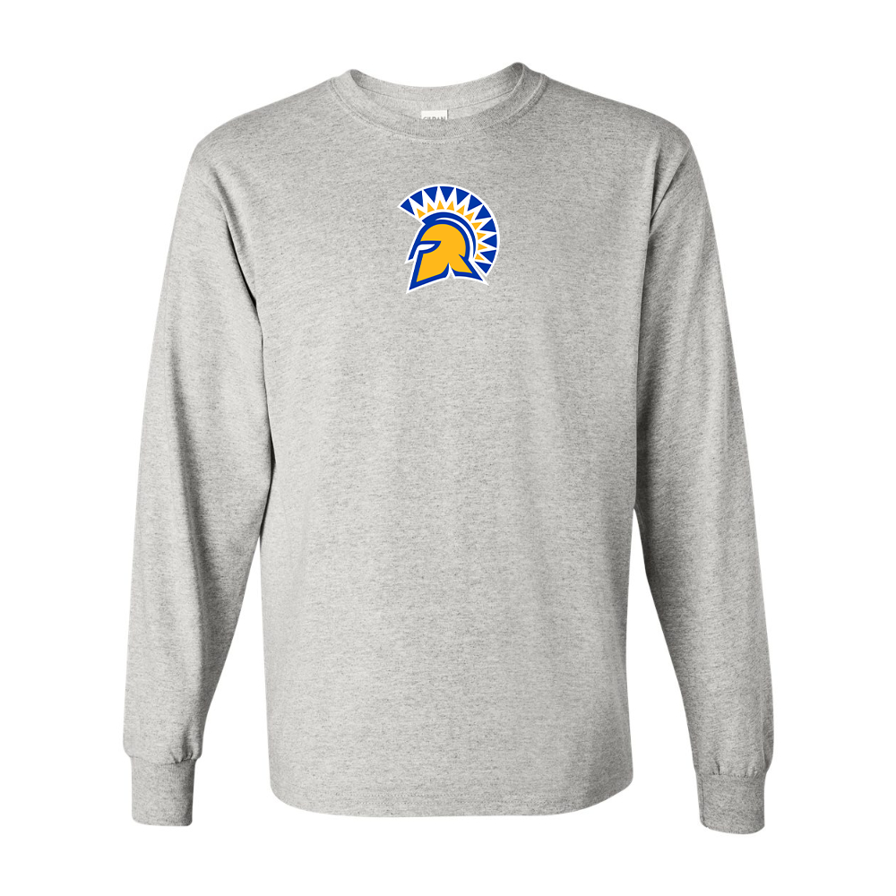 Men's San Jose State Spartans Logo Gildan Heavy Cotton Long Sleeve T-Shirt