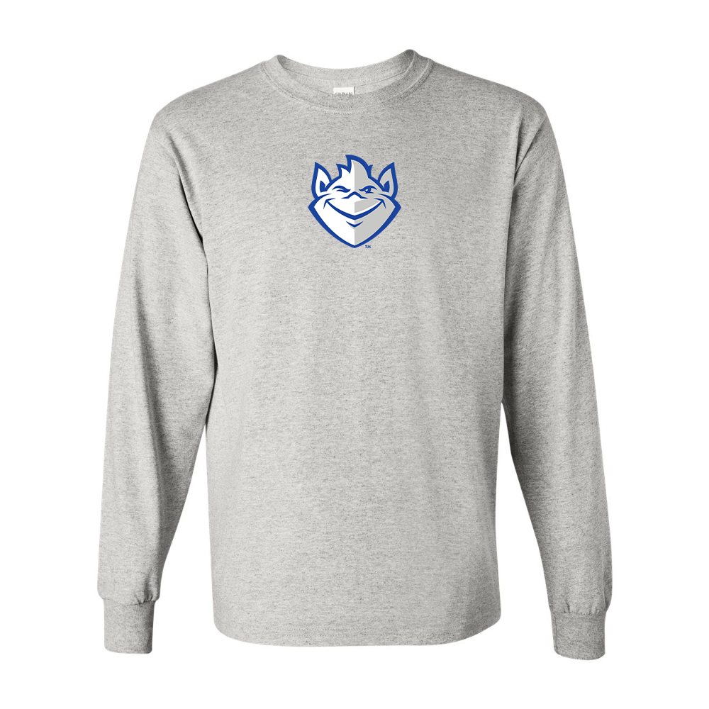 Men's Saint Louis Billikens Logo Gildan Heavy Cotton Long Sleeve T-Shirt