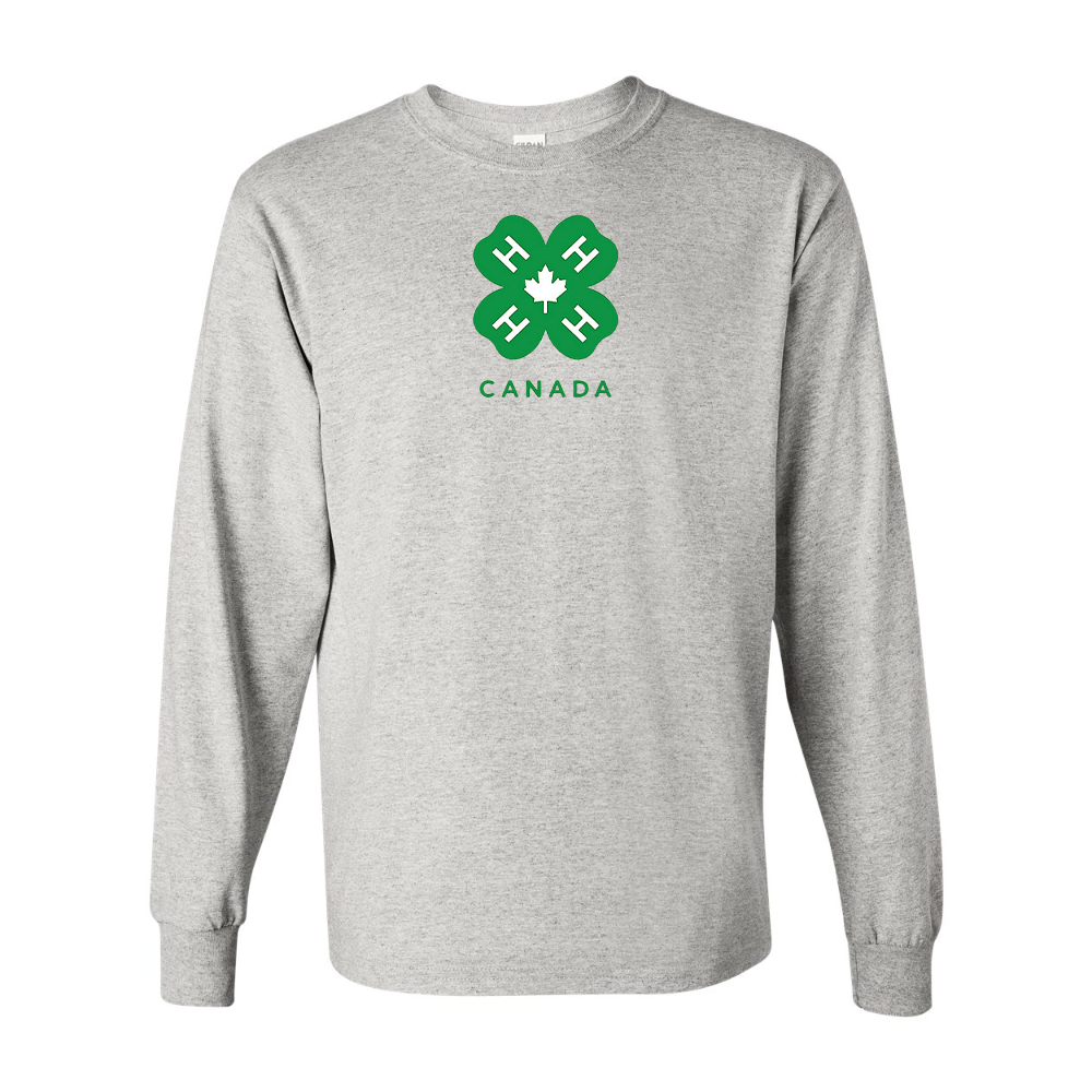 Men's 4H Canada Logo Gildan Heavy Cotton Long Sleeve T-Shirt