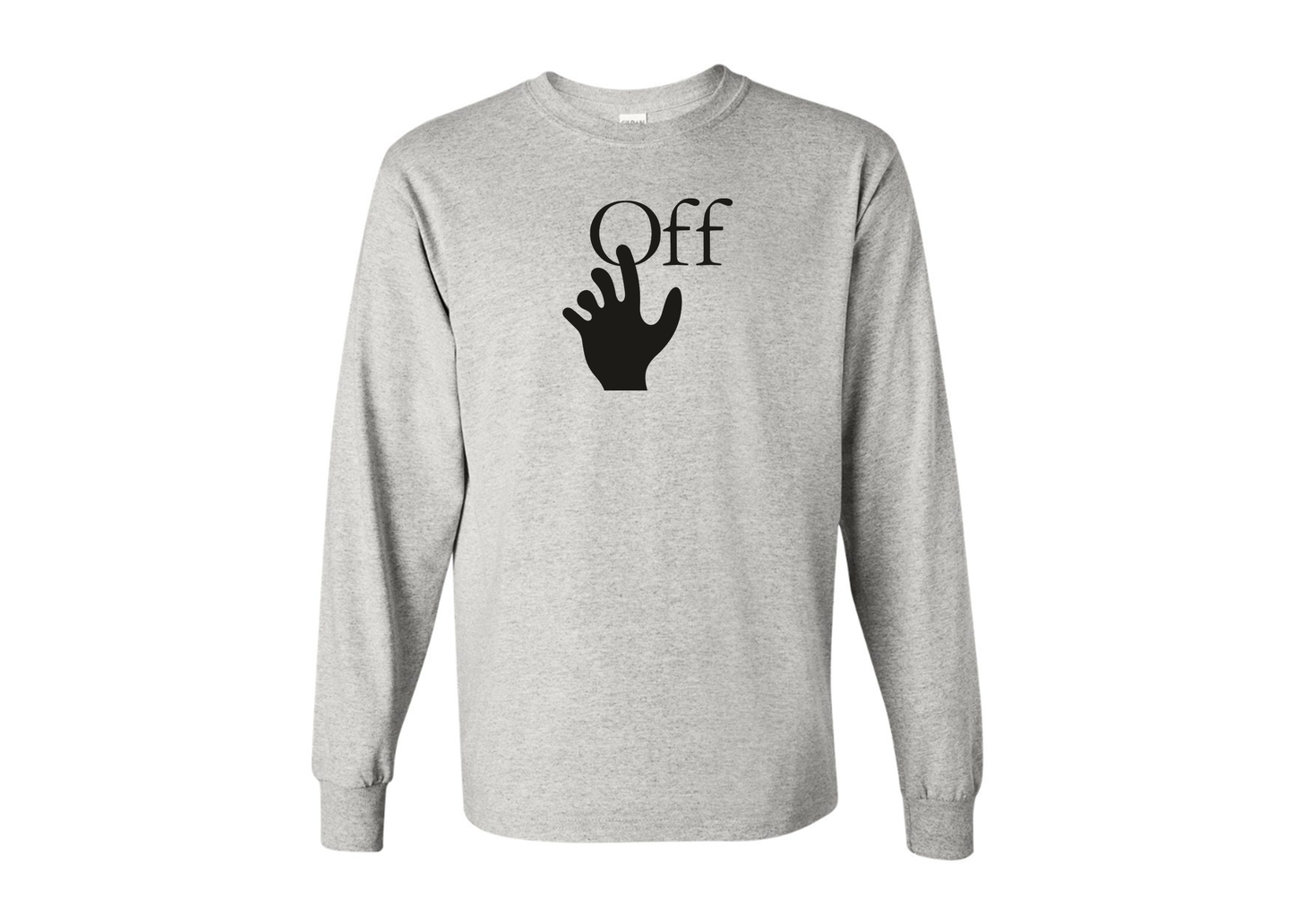 Men's Off-White Hand Gildan Heavy Cotton Long Sleeve T-Shirt