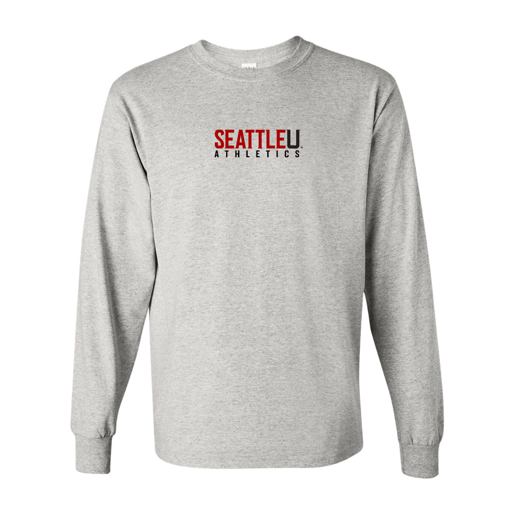 Men's Seattle Redhawks Logo Gildan Heavy Cotton Long Sleeve T-Shirt