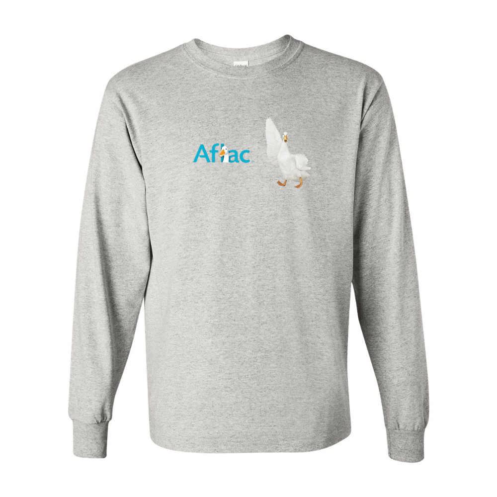 Men's Aflac Logo and Duck Gildan Heavy Cotton Long Sleeve T-Shirt