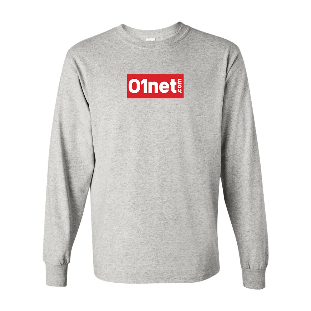 Men's 01net Logo Gildan Heavy Cotton Long Sleeve T-Shirt