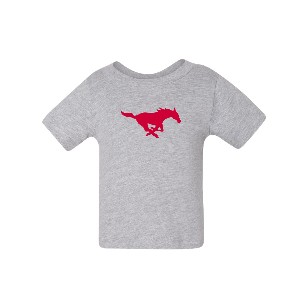 SMU Mustangs Logo BELLA CANVAS Infant Jersey Tee