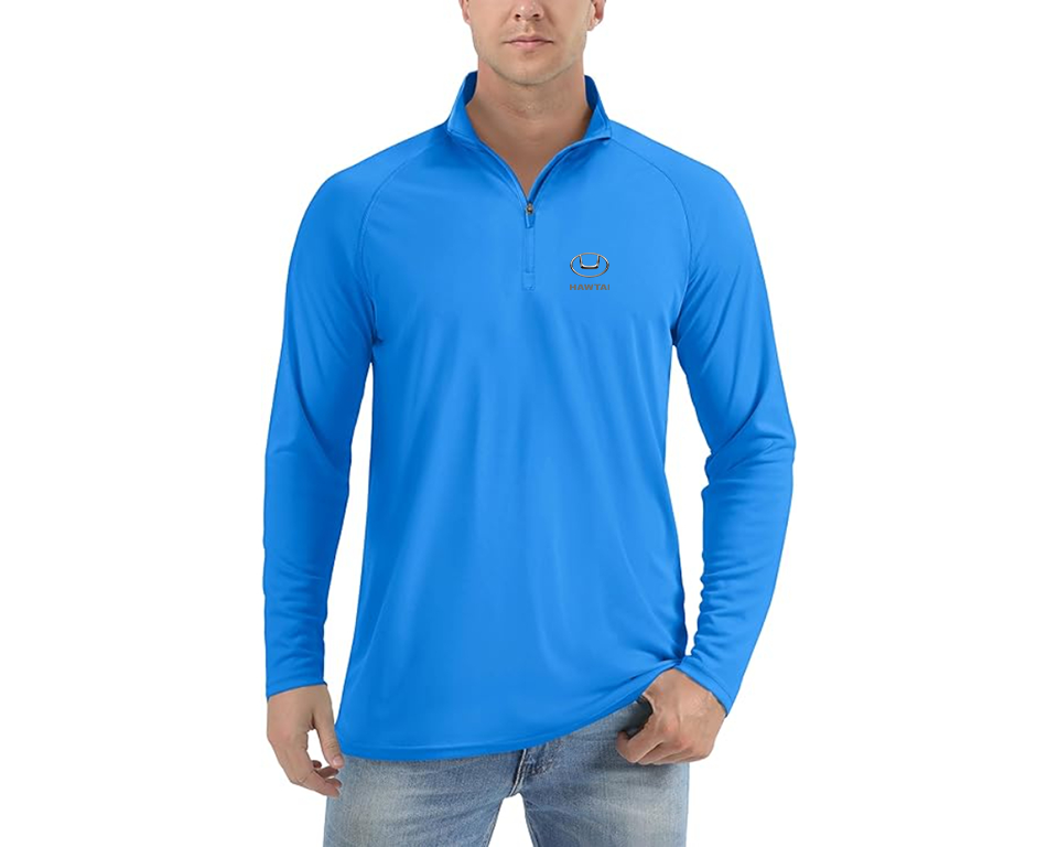 Men’s Hawta Logo Lightweight Quarter-Zip Athletic Shirt Long Sleeve Performance Wear