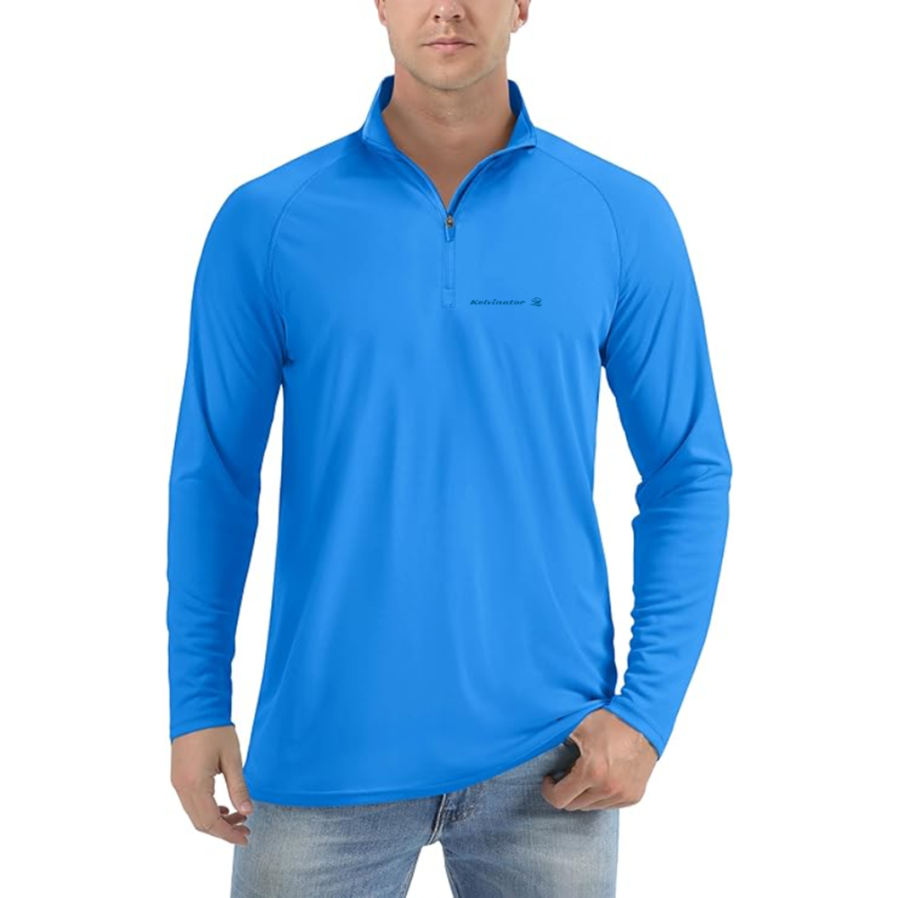 Men's Kelvinator Logo Lightweight Quarter-Zip Athletic Shirt Long Sleeve Performance Wear