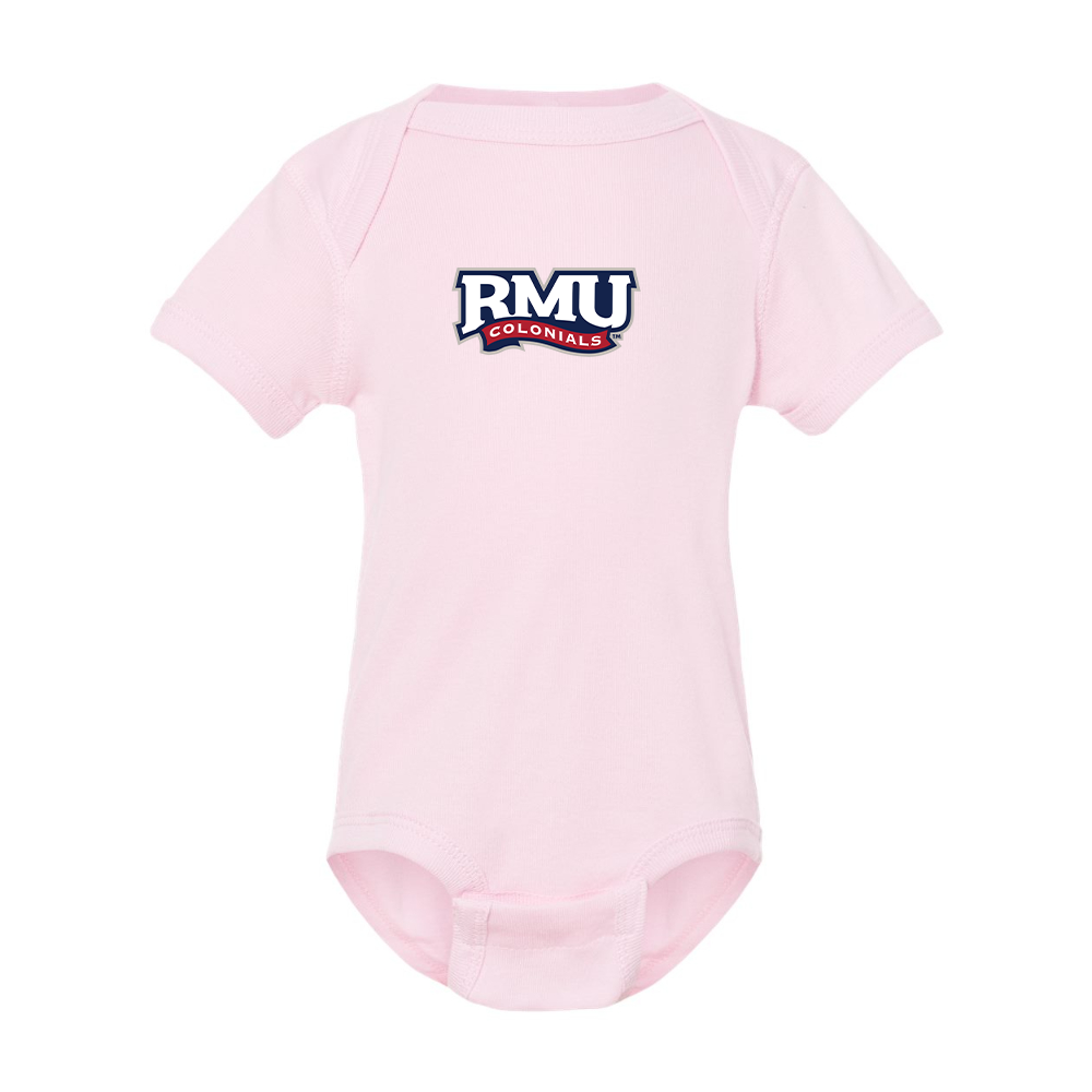Robert Morris Colonials Logo Rabbit Skins Infant Baby Rib Bodysuit