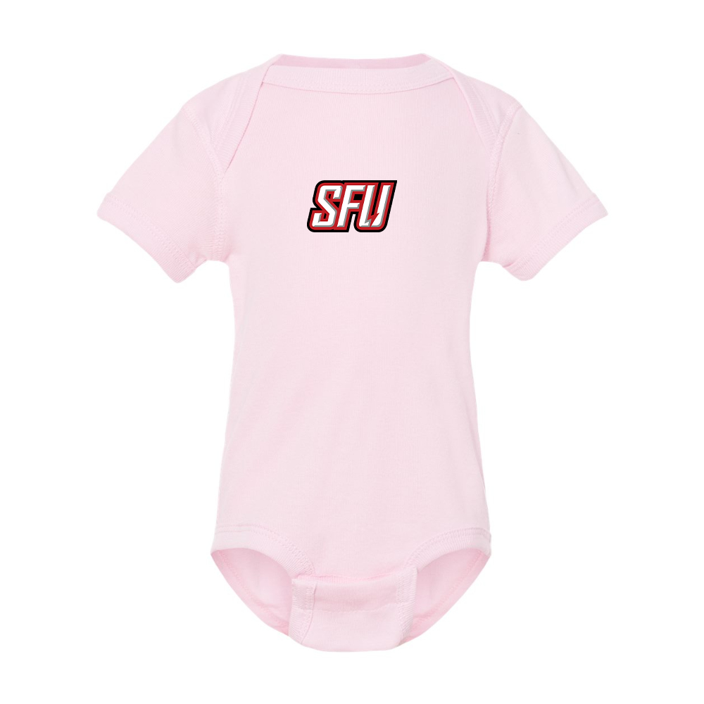 Saint Francis Red Flash Logo Rabbit Skins Infant Baby Rib Bodysuit