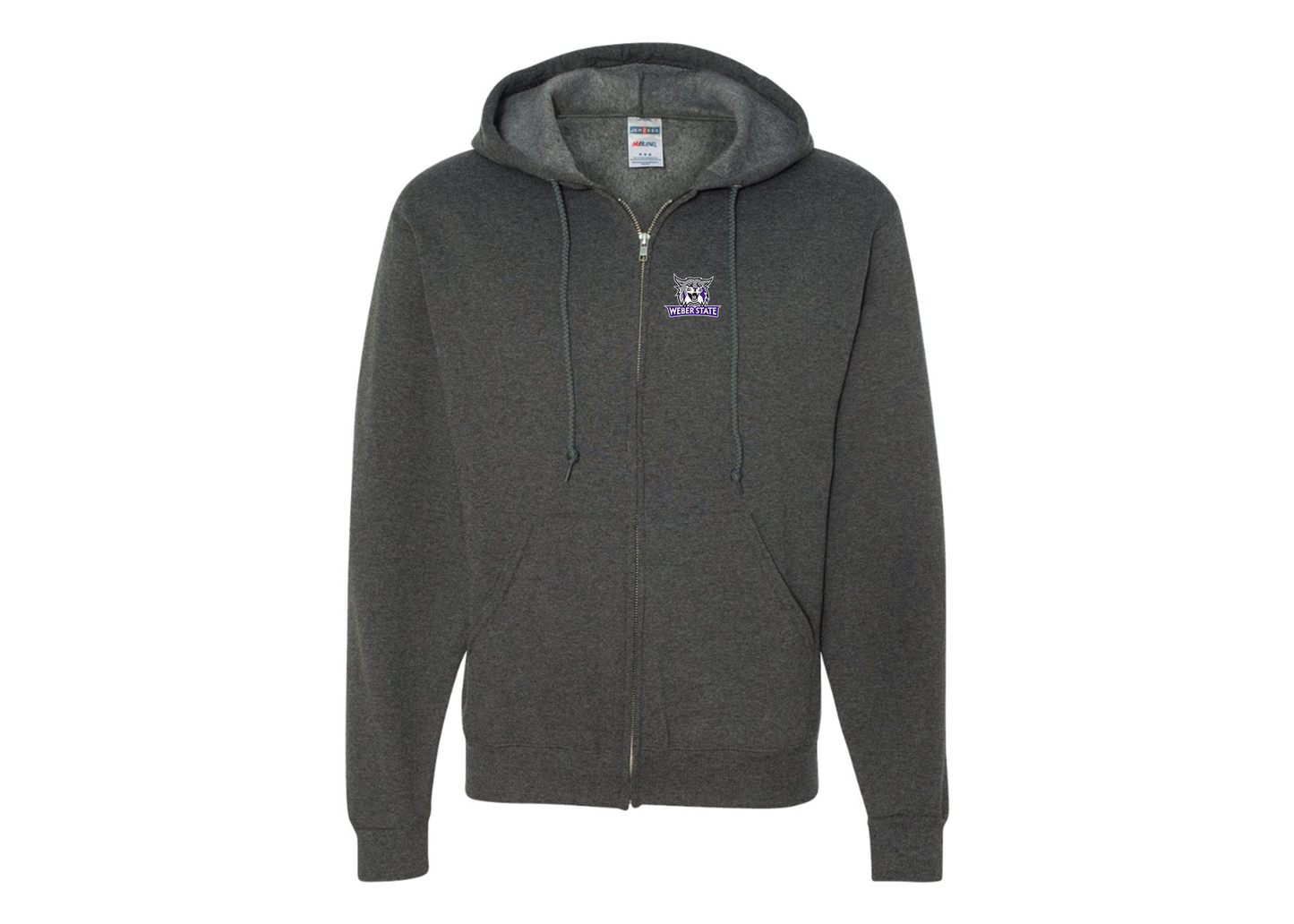 Men's Weber State Wildcats JERZEES NuBlend Full-Zip Hooded Sweatshirt