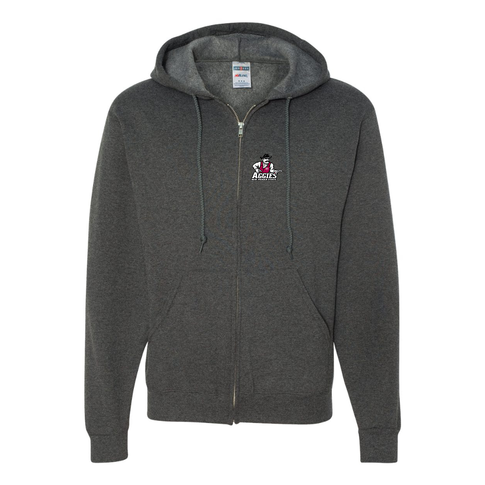 Men's Aggies New Mexico State Logo JERZEES NuBlend Full-Zip Hooded Sweatshirt