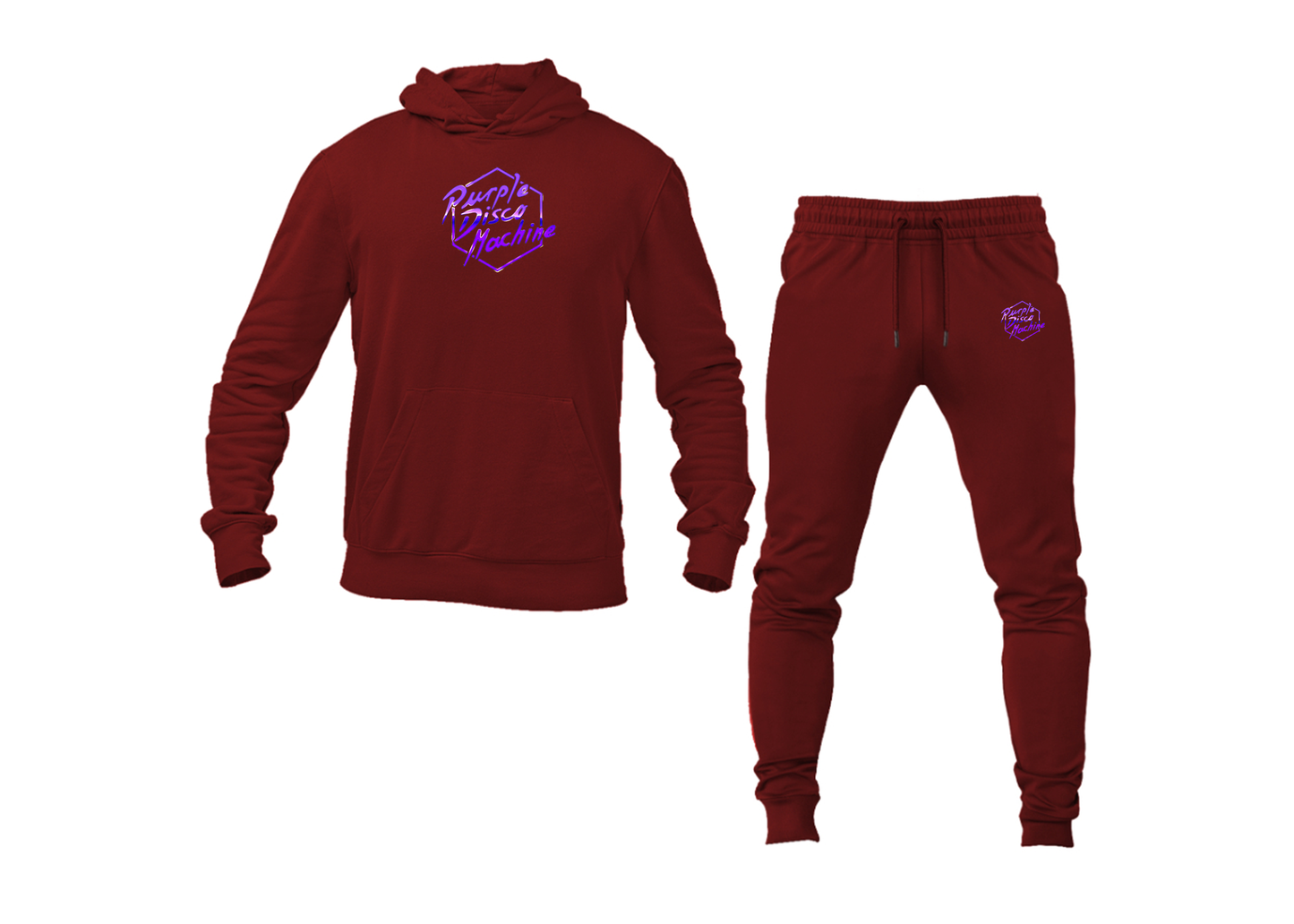 Men's Purple Disco Machine Hoodie Joggers Set
