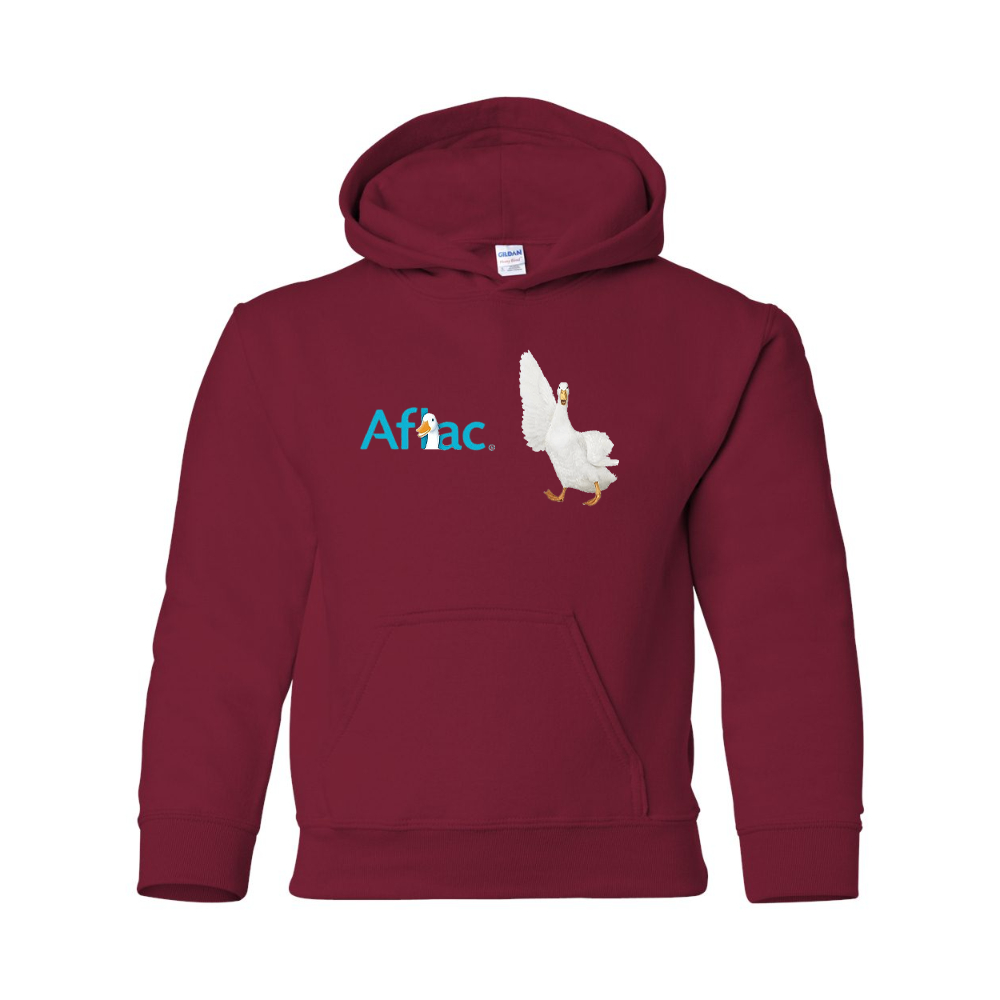 Youth Aflac Logo and Duck Gildan Heavy Blend Hooded Sweatshirt
