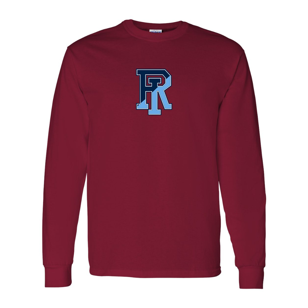 Men's Rhode Island Rams Logo Gildan Heavy Cotton Long Sleeve T-Shirt
