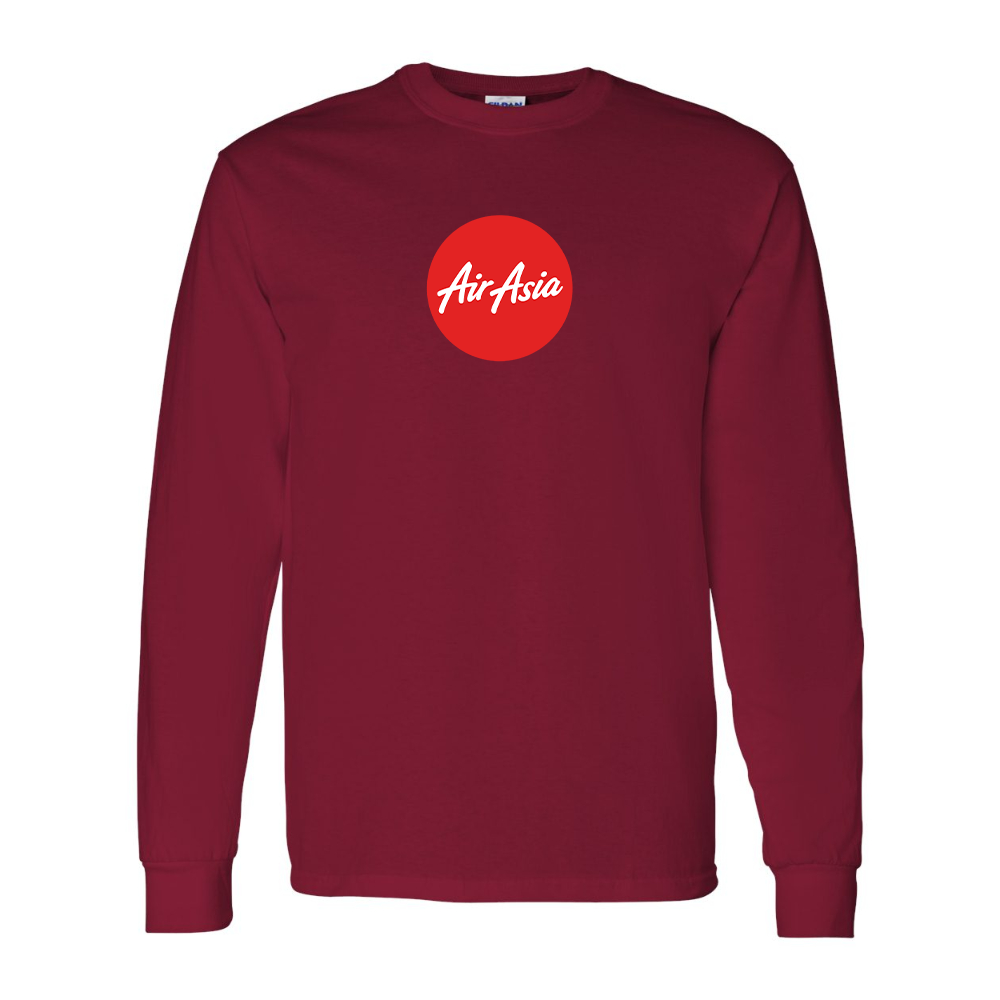 Men's Air Asia Logo Gildan Heavy Cotton Long Sleeve T-Shirt
