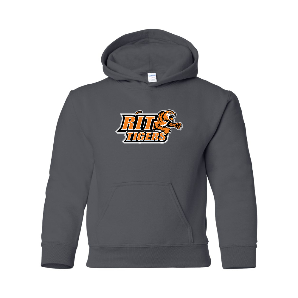 Youth RIT Tigers Logo Gildan Heavy Blend Hooded Sweatshirt