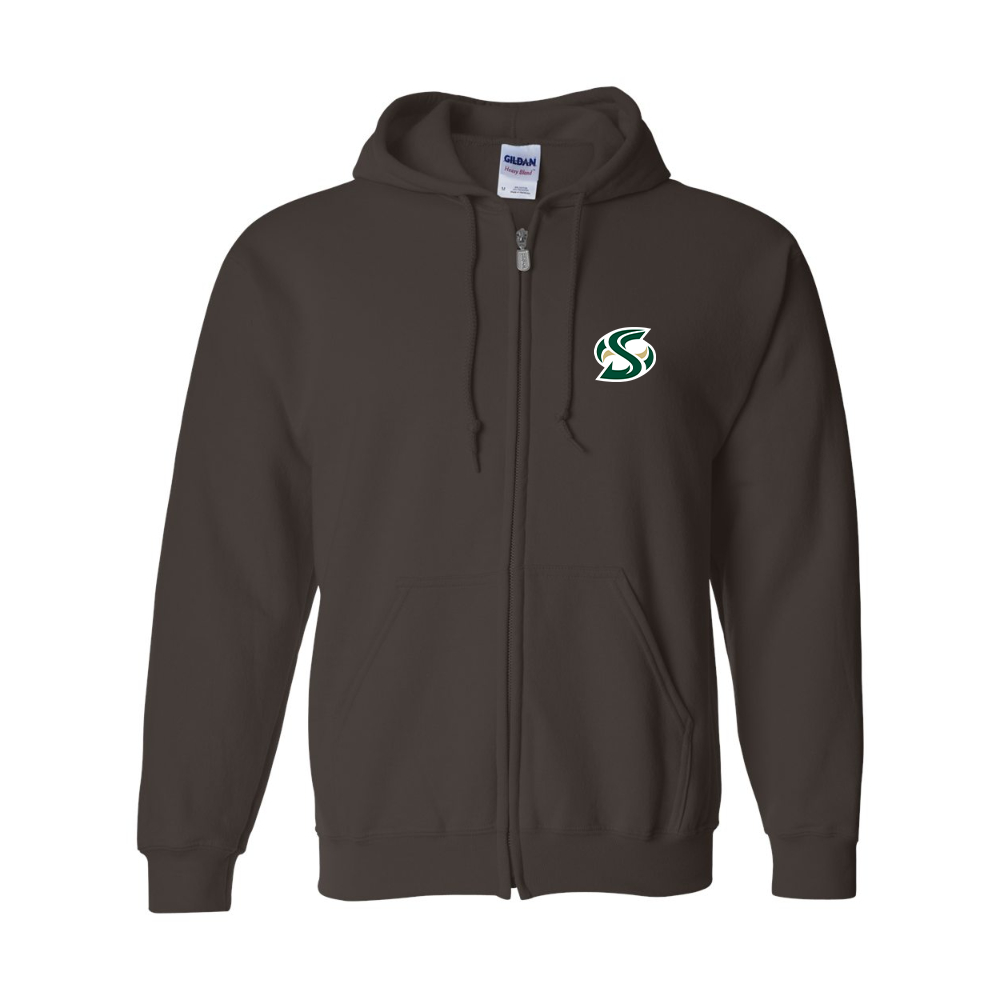 Men's Sacramento State Hornets Logo Gildan Heavy Blend Full Zip Hooded Sweatshirt