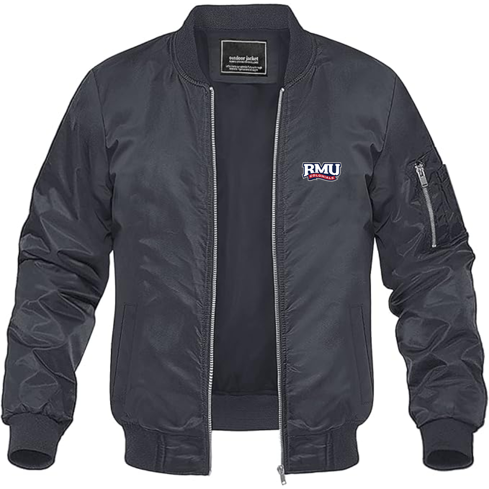 Men's Robert Morris Colonials Logo Lightweight Bomber Jacket Windbreaker Softshell Varsity Jacket Coat