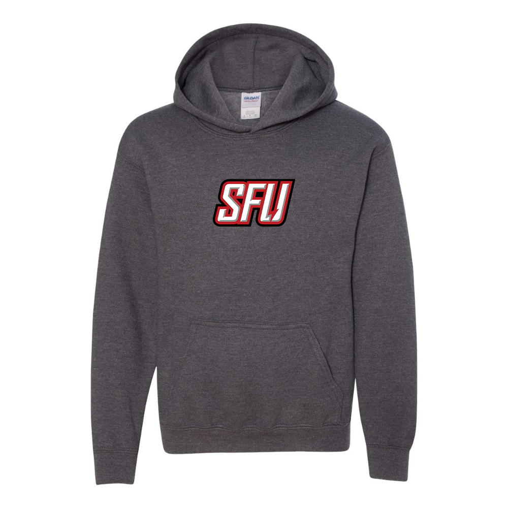 Youth Saint Francis Red Flash Logo Gildan Heavy Blend Hooded Sweatshirt