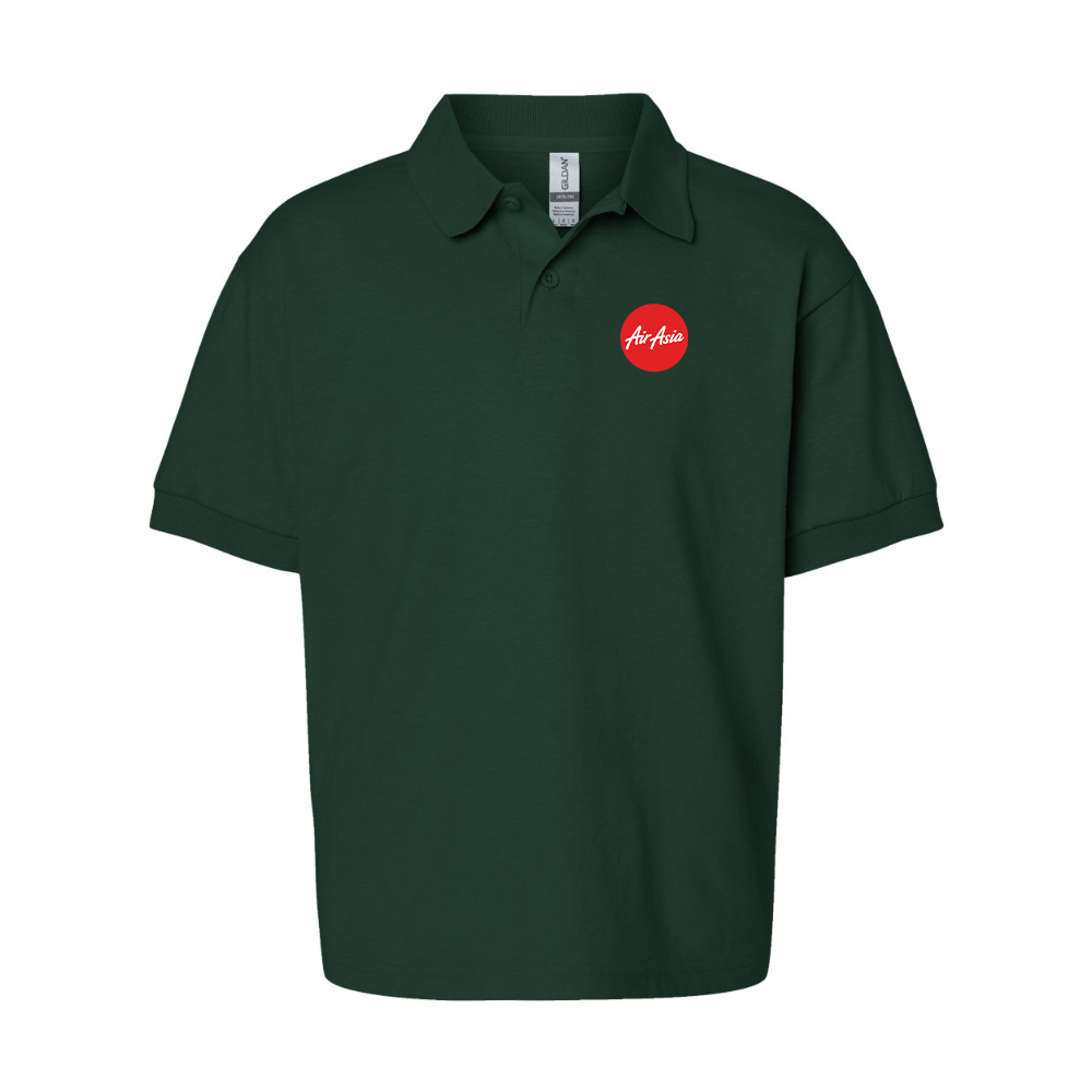 Youth Air Asia Logo Gildan Dry Blend Jersey Polo