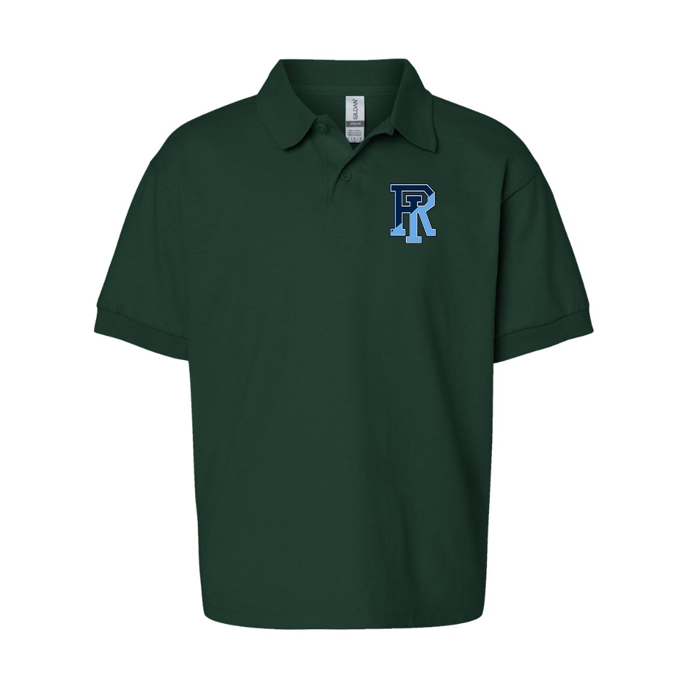 Youth Rhode Island Rams Logo Gildan Dry Blend Jersey Polo