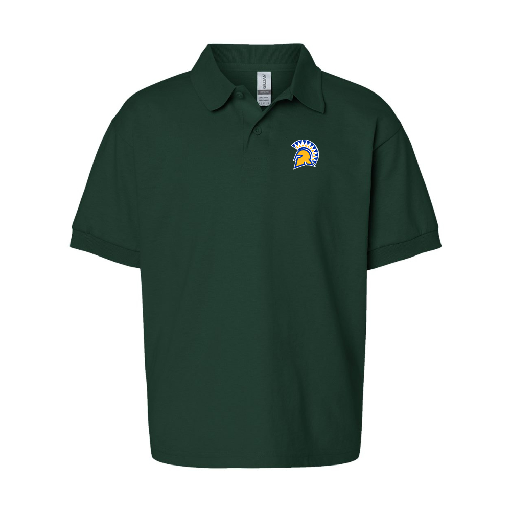 Youth San Jose State Spartans Logo Gildan Dry Blend Jersey Polo
