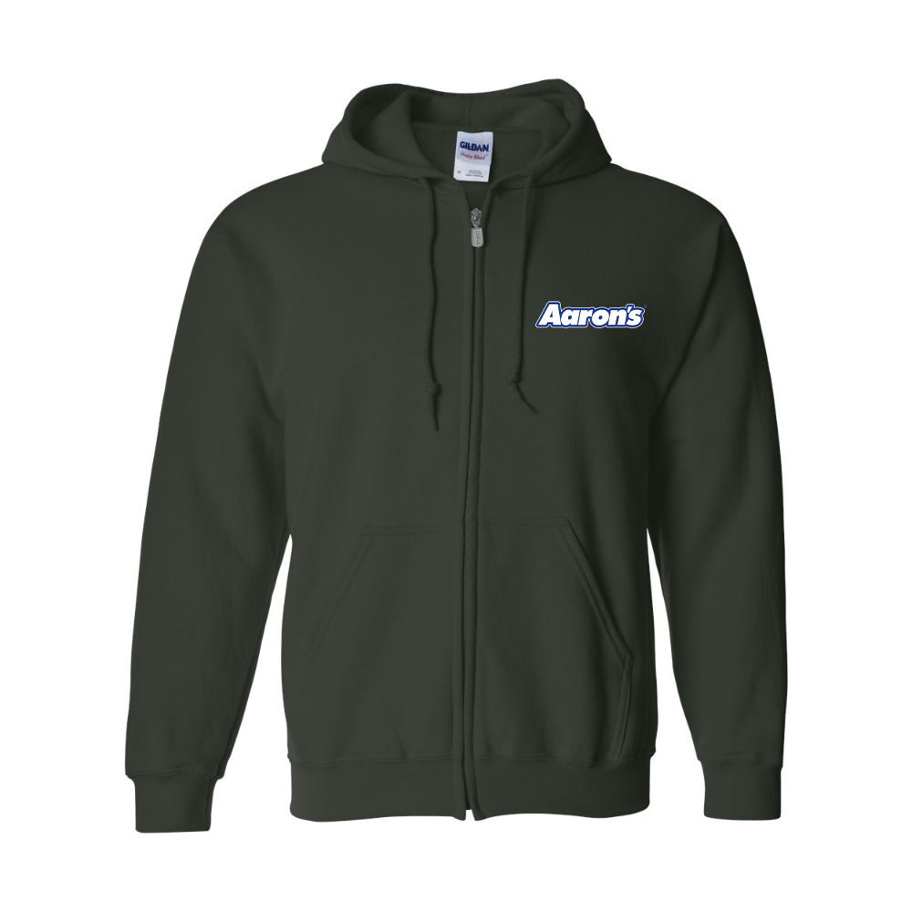 Men's Aaron_s Logo Gildan Heavy Blend Full Zip Hooded Sweatshirt