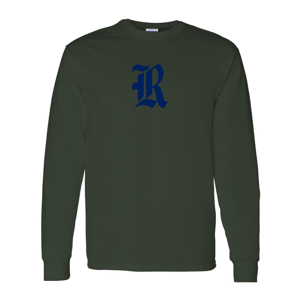 Men's Rice Owls Logo Gildan Heavy Cotton Long Sleeve T-Shirt