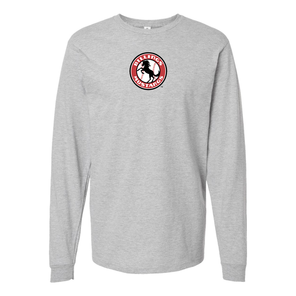 Youth Billings Mustangs Logo Cotton Long Sleeve T-Shirt