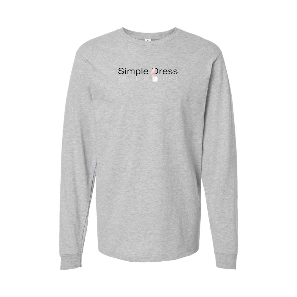 Youth Simple Dress Logo Cotton Long Sleeve T-Shirt