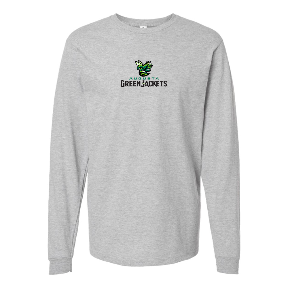 Youth Augusta GreenJackets Logo Cotton Long Sleeve T-Shirt