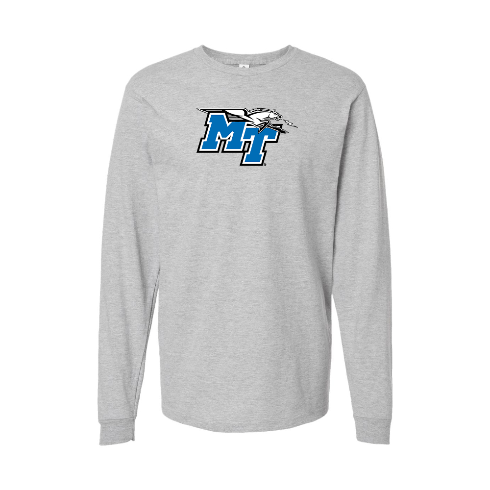 Youth Middle Tennessee Blue Raiders Logo Cotton Long Sleeve T-Shirt