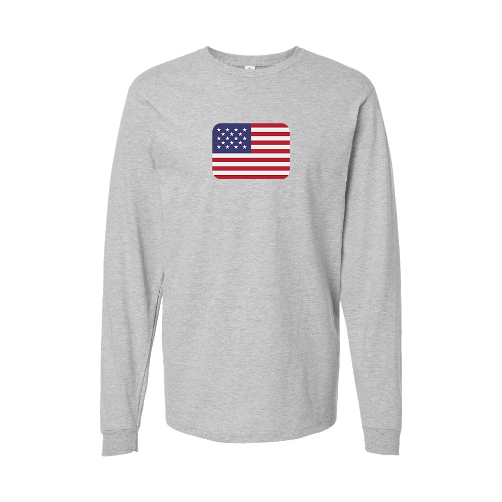 Youth American-Flag-Emoji Cotton Long Sleeve T-Shirt