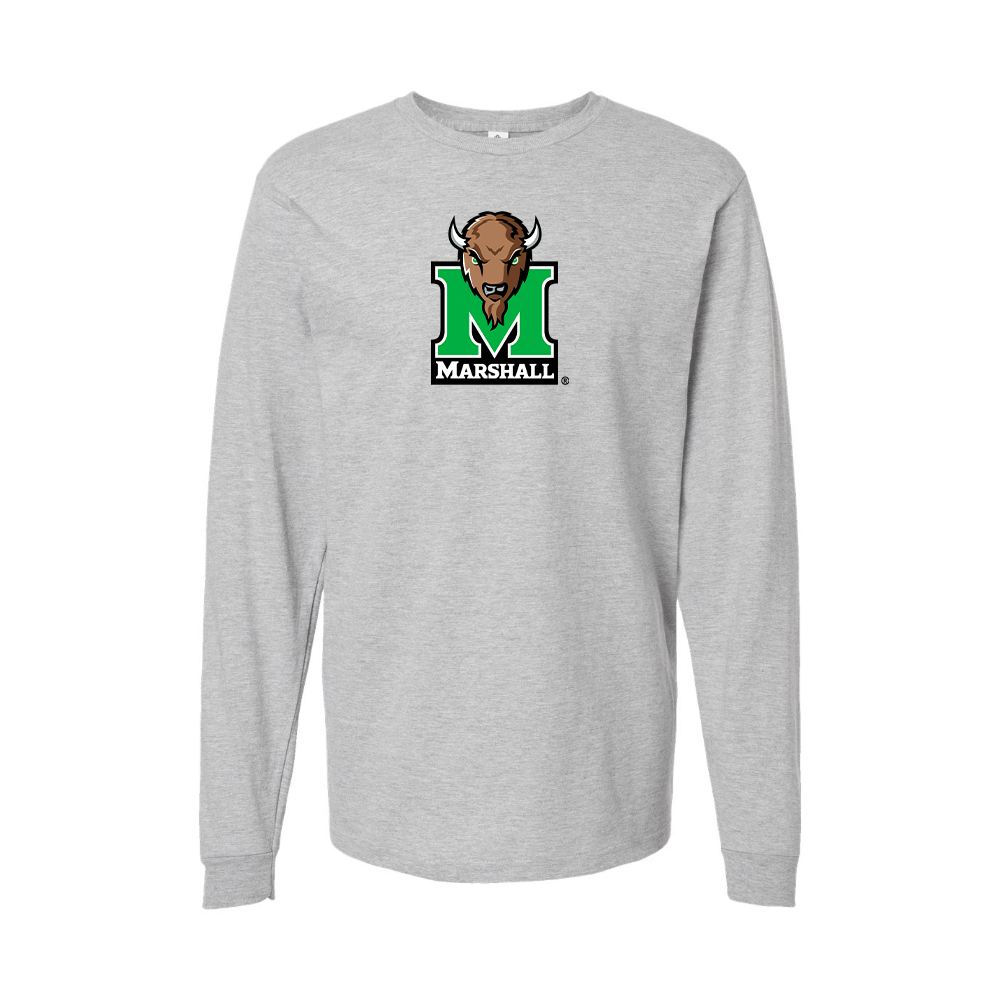 Youth Marshall Thundering Herd Logo Cotton Long Sleeve T-Shirt