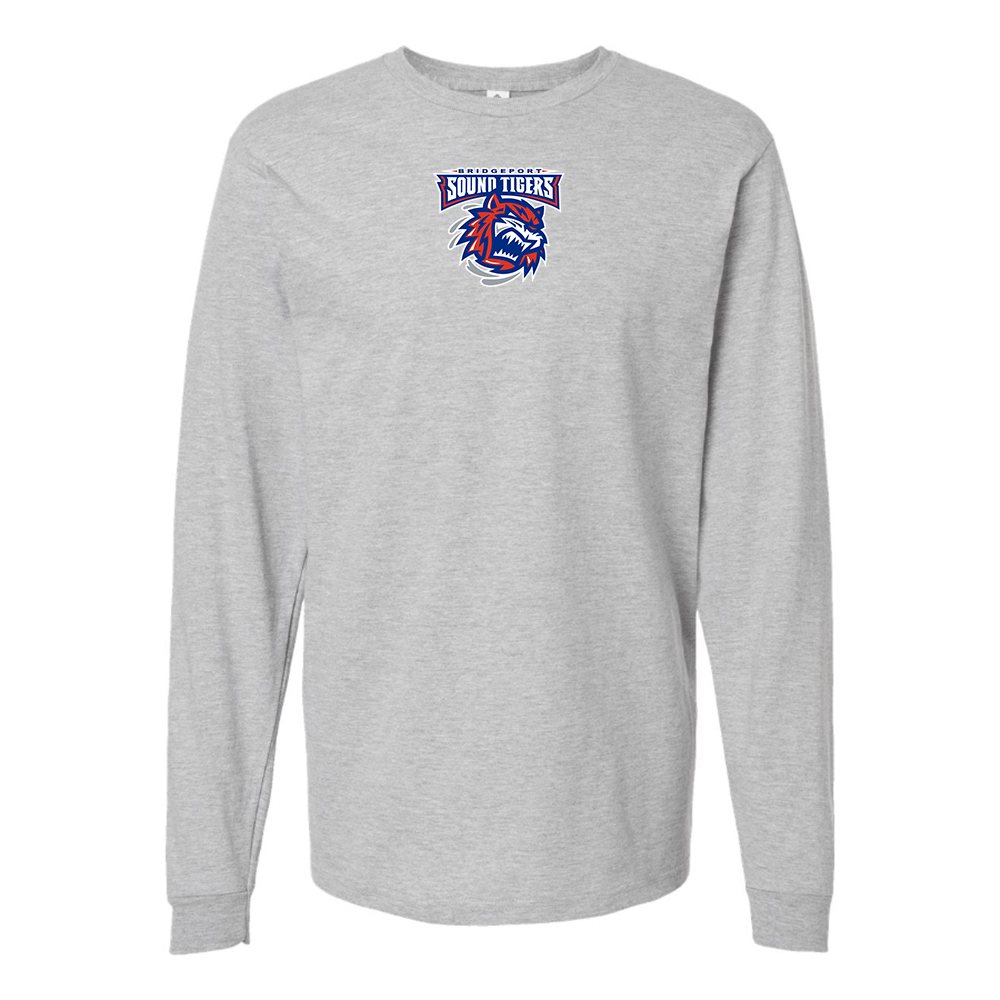 Youth Bridgeport Sound Tigers Logo Cotton Long Sleeve T-Shirt