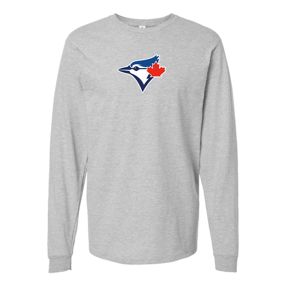 Youth Bluefield Blue Jays Logo Cotton Long Sleeve T-Shirt