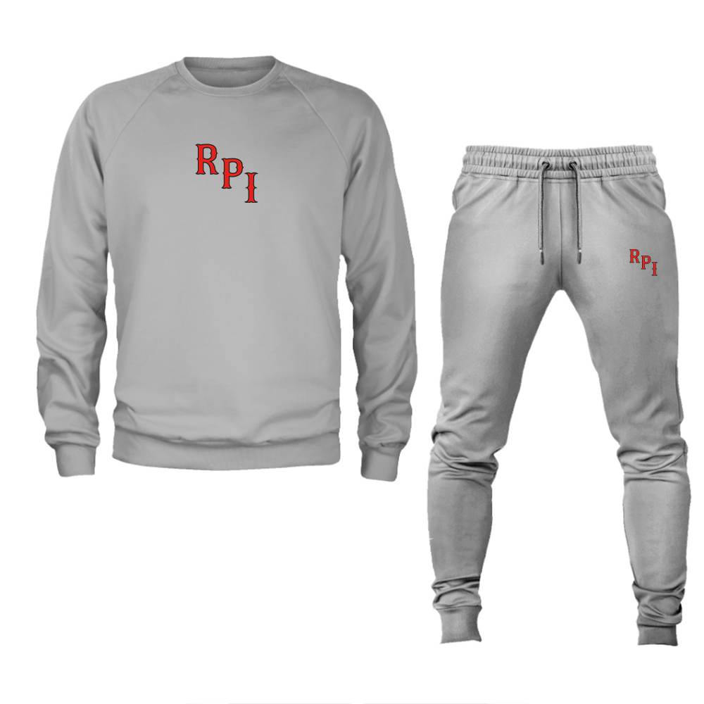 Men's RPI Engineers Logo Crewneck Sweatshirt Joggers Suit