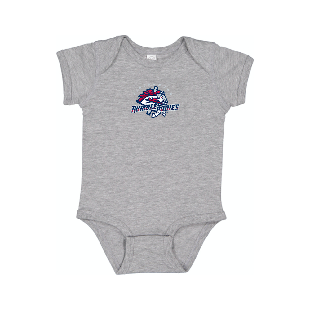 Binghamton Rumble Ponies Logo Baby Romper Onesie
